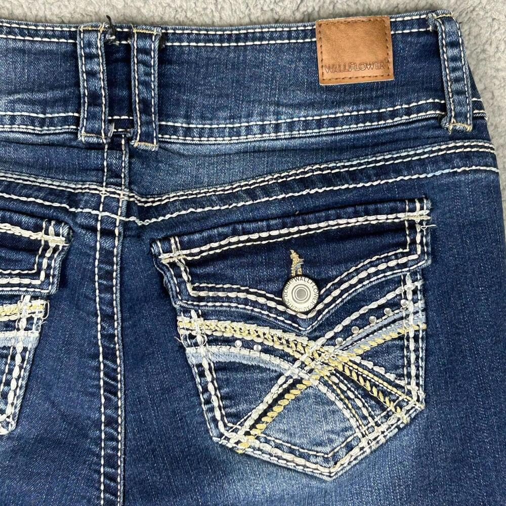 Wallflower Womens The Luscious Curvy Bootcut Jeans 1 Regular Blue Denim Classic - Picture 8 of 13